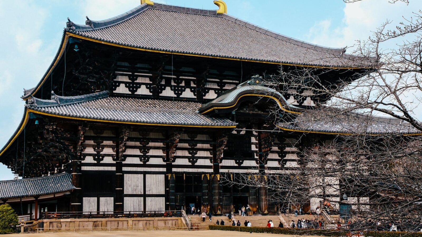 Discover the architectural beauty of Todaiji Temple in Nara, Japan with this captivating image.